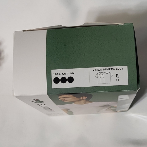 Lacoste Men's NIB Black 3ct V-Neck Slim Fit Undershirt Set Size Medium (38-40) - Picture 8 of 15